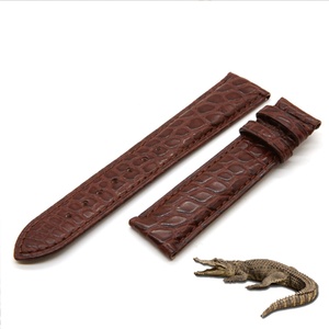 Correa de Reloj BESSERON BD16002 2024 de Lujo Intercambiable, Hecha con Cuero Genuino de Cocodrilo Americano, con Hebilla, Resistente al Agua, en Negro y Marrón - Product Image 3