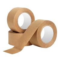 Ruban adhésif d'emballage écologique brun kraft, adhésif acrylique activé par l'eau, sans plastique, biodégradable, déchirable, inscriptible, 50 m, pour scellage de boîtes