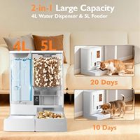NOUVEAU 2025 Distributeur Automatique 2-en-1 pour Chiens et Chats avec Caméra et Contrôle par APP (4L+5L) – Alimentation et Abreuvement