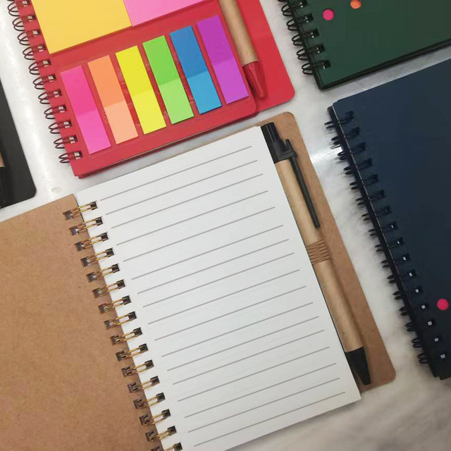 Portable Spiral Notebook & Loose-leaf Combination with Sticky Notes-Gift Notepad 60 Sheets