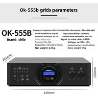 SHILE OK-555B Amplificateur Audio Professionnel 3D Intégré pour Conférences et Théâtres avec MP3 et USB