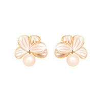 Anting Mutiara Bunga Putih Perak 925 Fashion Grosir, Perhiasan Wanita Mewah Ringan, Hadiah Pesta, Dapat Dipesan Sesuai Keinginan