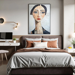 Contemporary Abstract Portrait Canvas Art <b>Print</b> <b>Framed</b> Oil Painting Hand Painted Indoor Wall Decor - Product Image 6