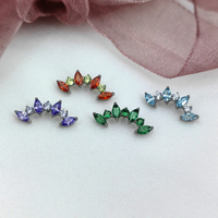 Ensemble de bijoux de piercing pour le corps en titane de qualité médicale G23 Astm F136, labret, nez, oreille, tragus, barre de piercing, cristaux