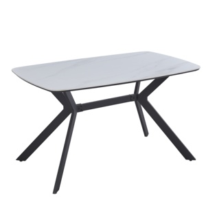 Hiện đại đơn giản Slate bàn ăn và Ghế bộ, thoải mái Teddy nhung ghế và ổn định kim loại hỗ trợ, màu đen và trắng thiết kế - Product Image 3