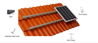 Système de montage de panneaux solaires pour toiture en tuiles facile à installer, avec rail solaire et crochet solaire