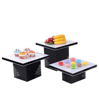 Ensembles de cubes d'affichage en acrylique pour fêtes de mariage, rehausseurs de buffet de restauration en acrylique blanc pour présentoir de nourriture