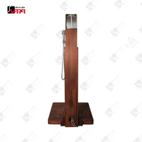 Vapasauna - Colonne de douche extérieure en bois carbonisé en épicéa, eau froide et chaude, pour cour, sauna, complexe hôtelier, villa, hôtel - Offre Spéciale
