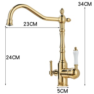 Azeta Kitchen Mixer Taps With Sprayer Classic Rotatable European Luxury Brass Kitchen AT9968 Kitchen - Product Image 4