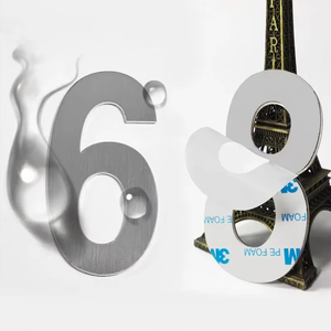 <strong>House</strong> <strong>Number</strong> Self Adhesive Stainless Steel Digital Signs Home Door Address Plate Hotel Residential <strong>Number</strong> Mailbox <strong>Number</strong> - Product Image 1