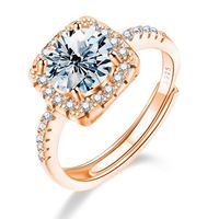 Vente en gros de bague Moissanite 3ct en argent sterling 18 ct pur S925 or plaqué rhodium GRA VVS1 D couleur pour femmes, fiançailles, bijoux fins