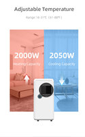 Climatiseur mobile intelligent à compresseur R290/R410A, absorbant l'humidité, chauffant et rafraîchissant, en promotion