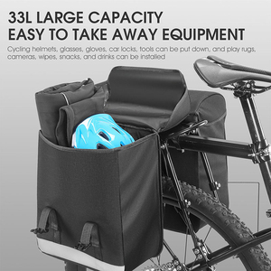 Sac de Selle Arrière Double pour Vélo WEST BIKING, Grande Capacité 33L, pour Voyages en Plein Air et Sports, Sacoches Doubles pour Porte-Bagages Arrière - Product Image 3
