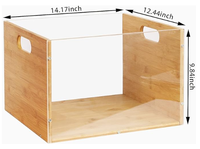 Boîte de rangement en bambou, conteneur de bureau multi-usages pour la maison et le bureau, support en bambou durable et écologique