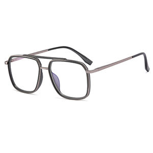 Marco de anteojos de goma dorada Marco de anteojos de doble haz de moda para hombres y mujeres Nuevo Marco de prescripción óptica de luz azul - Product Image 6