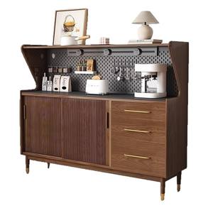 Aparador Moderno Minimalista de Madera Maciza con Almacenamiento, Mueble de Salón Estilo Nórdico, Estación de Café y Té, Mueble de Cocina para Montar en la Pared - Product Image 5