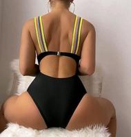 Maillot de bain de grossesse une pièce pour femme, col en V, uni, 100% polyester