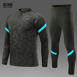 HOSTARON Conjunto completo de roupas esportivas masculinas de sublimação personalizadas para equipes de futebol, roupas de treino de inverno para futebol e futebol