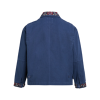 Fabricant OEM ODM, veste de travail vintage brodée avec un motif de cheval, toile de coton lavée, garniture florale, veste personnalisée pour homme