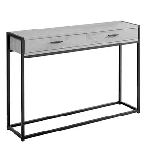 Nice classic style best selling clear acrylic solid wood center 2 drawer wood console table power console with square metal legs