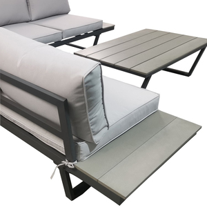 Yoho ensemble de canapés d'angle modernes en aluminium de luxe mobilier de jardin extérieur avec dessus de table PS Board pour hôtels parcs cours - Product Image 3