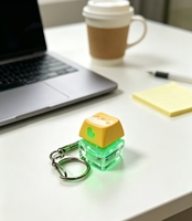 Porte-clés Artisanat Canard Mignon Lumineux LED en Alliage PBT Créatif, Durable et Sûr, avec Keycap et Retour Tactile pour Switch Mécanique, Jouet Anti-stress