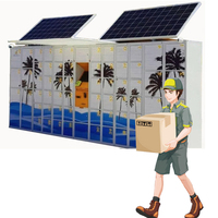 Casillero de panel Solar para exteriores, tarjeta de crédito, pago en efectivo, cargador de teléfono móvil para playa, 48 horas de batería, casillero de energía solar