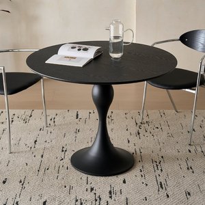 Juego de Mesa de Comedor Redonda de Madera Maciza Vintage de <span class=keywords><strong>Segunda</strong></span> <span class=keywords><strong>Mano</strong></span> para <span class=keywords><strong>Restaurante</strong></span>, Hogar, Balcón, Uso en Casa de Huéspedes con <span class=keywords><strong>Sillas</strong></span> - Product Image 4