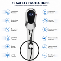Cargador de Pared para Vehículos Eléctricos de 7 kW, Cargador de Pared de 32 A, Wallbox de 22 kW Tipo 2, Cargadores Domésticos para Vehículos Eléctricos, Cargador para Automóviles, Cargador para Coches Eléctricos, Cargador Trifásico para Vehículos Eléctricos