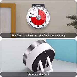 Temporizador mecánico de cocina Reloj de Cuenta Regresiva manual <span class=keywords><strong>visual</strong></span> de 60 minutos con soporte magnético trasero No se requieren baterías - Product Image 6