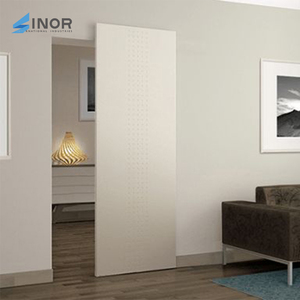 Puerta de madera pintada de blanco con riel oculto, deslizamiento suave y silencioso para entrada de casa, armario, despensa, puerta corredera interior oculta. - Product Image 6