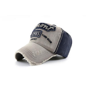 Alta calidad 100% algodón desgastado Vintage bordado Logo hombres 5 paneles gorra de béisbol personalizar - Product Image 4