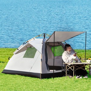 Tente à ouverture automatique rapide 2 en 1 pour 3-4 personnes, pour extérieur, plage, forêt, camping, quatre saisons, résistante à l'eau - Product Image 1