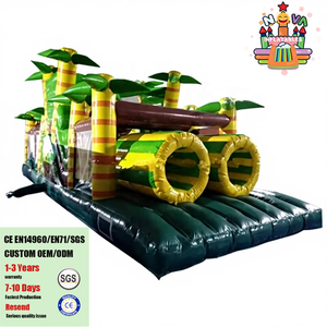 Jeu d'obstacles en forêt gonflable Course d'obstacles gonflable Bounce House Jeu gonflable de course d'obstacles pour enfants et adultes - Product Image 1