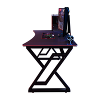 Bureau de jeu G5 au design moderne en fibre de carbone, cadre ergonomique réglable en hauteur, surface en MDF avec LED, accessoires pour joueurs pour configurations e-sport