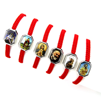 Bracelets religieux personnalisés en gros vierge marie saint benoît saint jude bracelet chapelet chance rouge chaîne noeud bracelets de prière