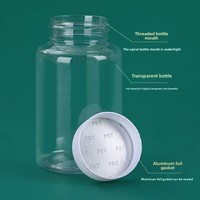 Botol Penyimpanan Plastik PET Transparan Persegi Besar dengan Tutup Sekrup untuk Cairan, Bubuk Padat, dan Obat-obatan Kecil 30ml Grosir