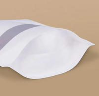 Sachets debout en papier artisanal blanc Sacs d'emballage alimentaire en papier kraft à fermeture éclair doypack avec fenêtre