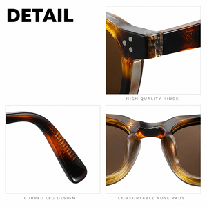 Occhiali da Sole Retrò Sunray con Montatura Leggera in PC e Lenti AC, Stile Panto Arrotondato Quadrato, Occhiali da Vista alla Moda per Donne, Ideali per Vacanze e Uso Quotidiano - Product Image 4