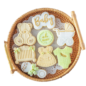 Stampo per Biscotti Baby Shower, Pressa per Biscotti in Plastica, Stampo per Torte, Strumenti per Decorazione Dolci in Fondente e Zucchero, Ecologico, Set da 6 Pezzi - Product Image 1