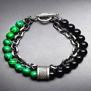 Factory Directly Top Fashion stone bracelet for men Malachite Tiger Eyes Agate Beads Natural Stone Bracelets