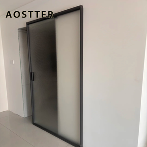 Puerta Corredera Interior AOSTTER Blanca Pura con Vidrio Esmerilado Translúcido y Herrajes Resistentes para Armario de Dormitorio Principal Minimalista - Product Image 5