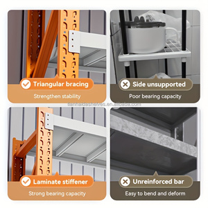 رفوف تخزين قوية قابلة للتعديل بدون براغي بارتفاع 79 بوصة و4 طبقات، مقاومة للصدأ ومتينة للاستخدام في المرآب والمطبخ والمستودع والقبو - Product Image 5