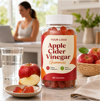 Complément alimentaire en gommes au vinaigre de cidre de pomme, marque privée OEM/ODM, pour adultes, certifié Halal/Kosher, 60 gommes/flacon