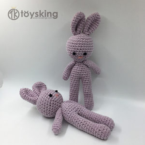 TK Handmade <strong>Knitting</strong> Amigurumi Crochet Bunny <strong>Rabbit</strong> Stuffed Soft Toys Wholesale Best Baby Gifts Purple Color - Product Image 1