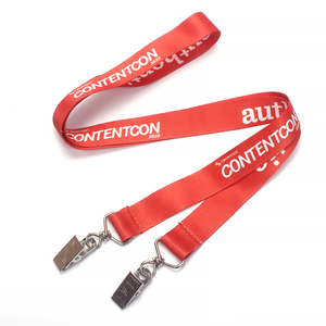 Biểu Tượng Tùy Chỉnh Nhuộm Thăng Hoa Polyester Đôi Móc Keychain Dây Buộc Bán Buôn Cổ Dây Buộc Dây Đeo Với Id Chủ Thẻ Clip - Product Image 2