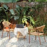 Ensemble de tables et chaises en rotin d'extérieur empilables, nouveau style chinois, table et chaises de jardin pour cour, balcon, détente, Dingshuai