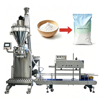Machine de remplissage et d'emballage manuelle à vis sans fin pour poudres (farine, épices, piment, détergent) et produits secs, avec fonction de couture