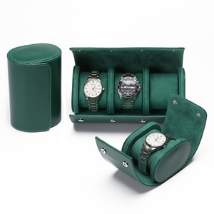 Wholesale High Quality Embossed Logo PU Leather Watch <b>Roll</b> <b>Box</b> Waterproof Portable Travel Watch Case for Wristwatch Packaging - Product Image 3