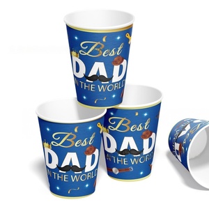 Vajilla Desechable Azul para Fiestas del Día del Padre, Incluye Platos Azul Oscuro, Vasos de Papel, Servilletas, Pancarta y Mantel - Product Image 5